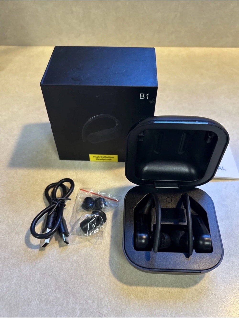 B1 True Wireless Earbud Headphones in Black